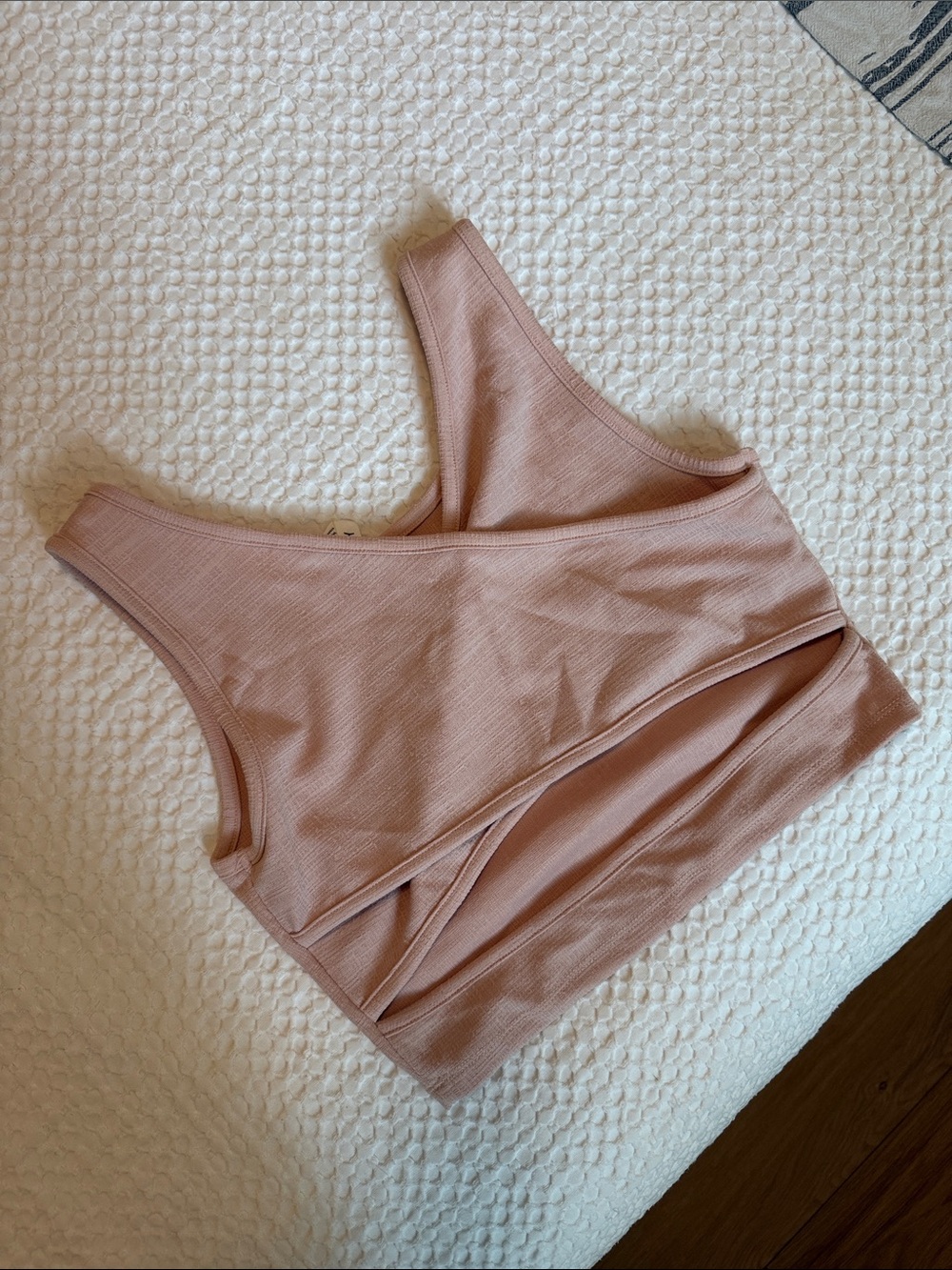 Roxy Ribbed Cropped Tank Top - Dusty Rose - Picture 2 of 3